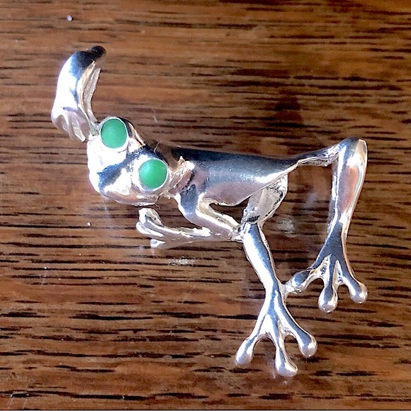 Jewelry - $68  Free Form Chain Slide Estate Frog 925 Sterling Silver
